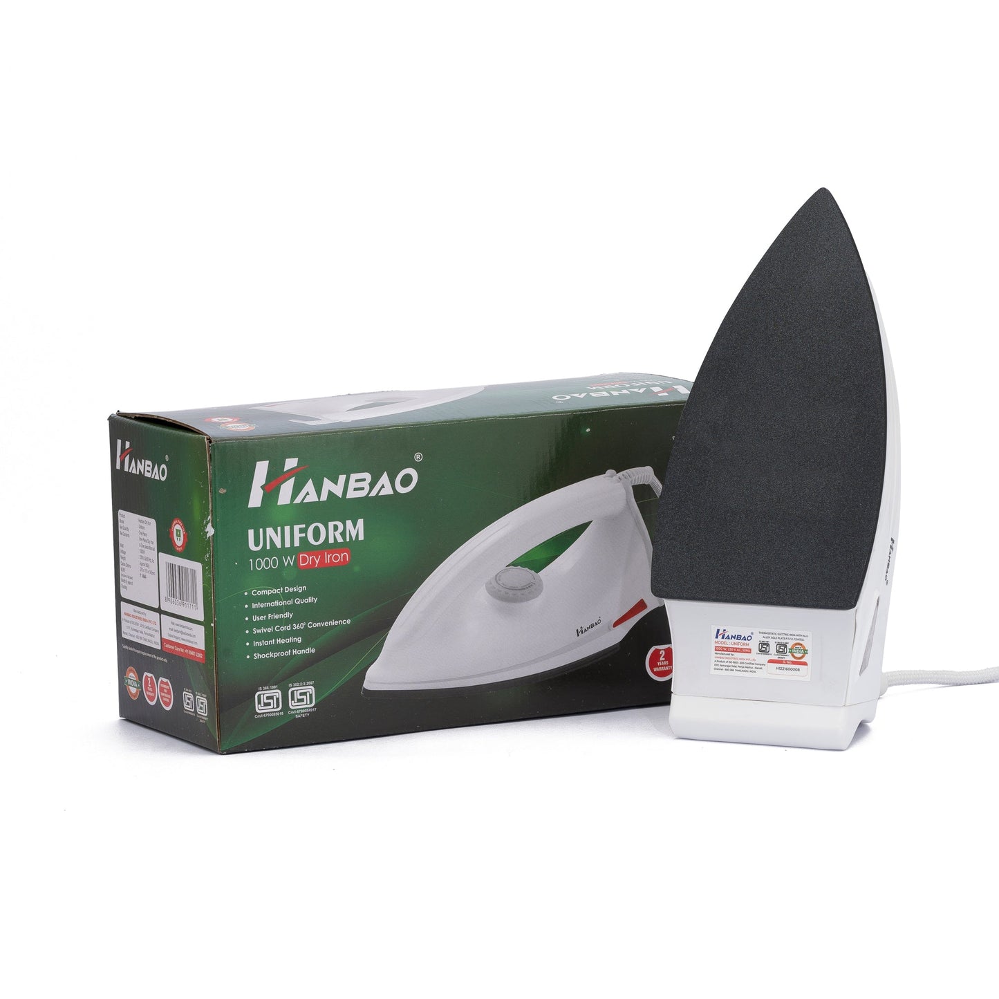 HANBAO UNIFORM Electric Dry Iron- 1000W, 2 Years Warranty*