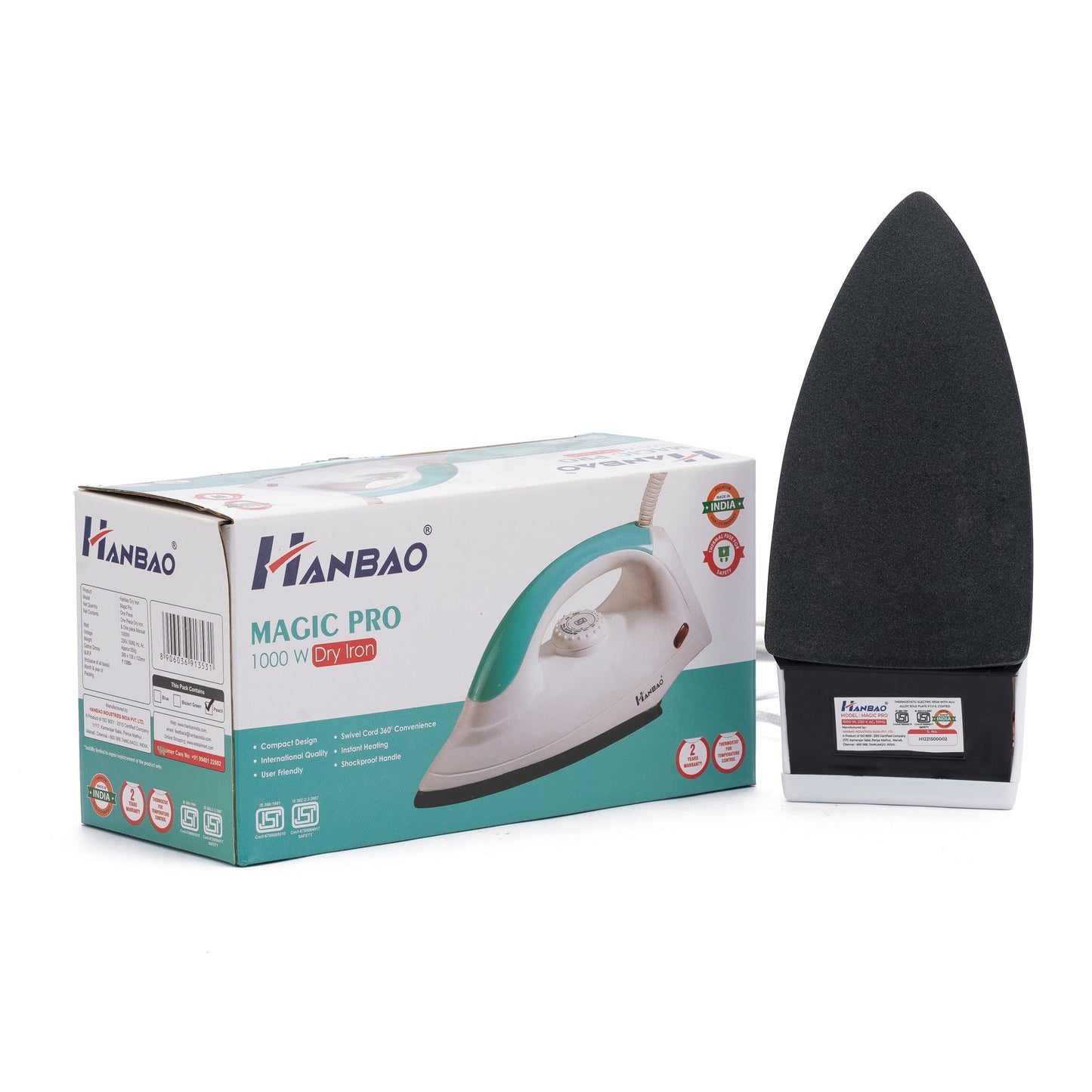 HANBAO MAGIC PRO Electric Dry Iron - 1000W, 2 Years Warranty*