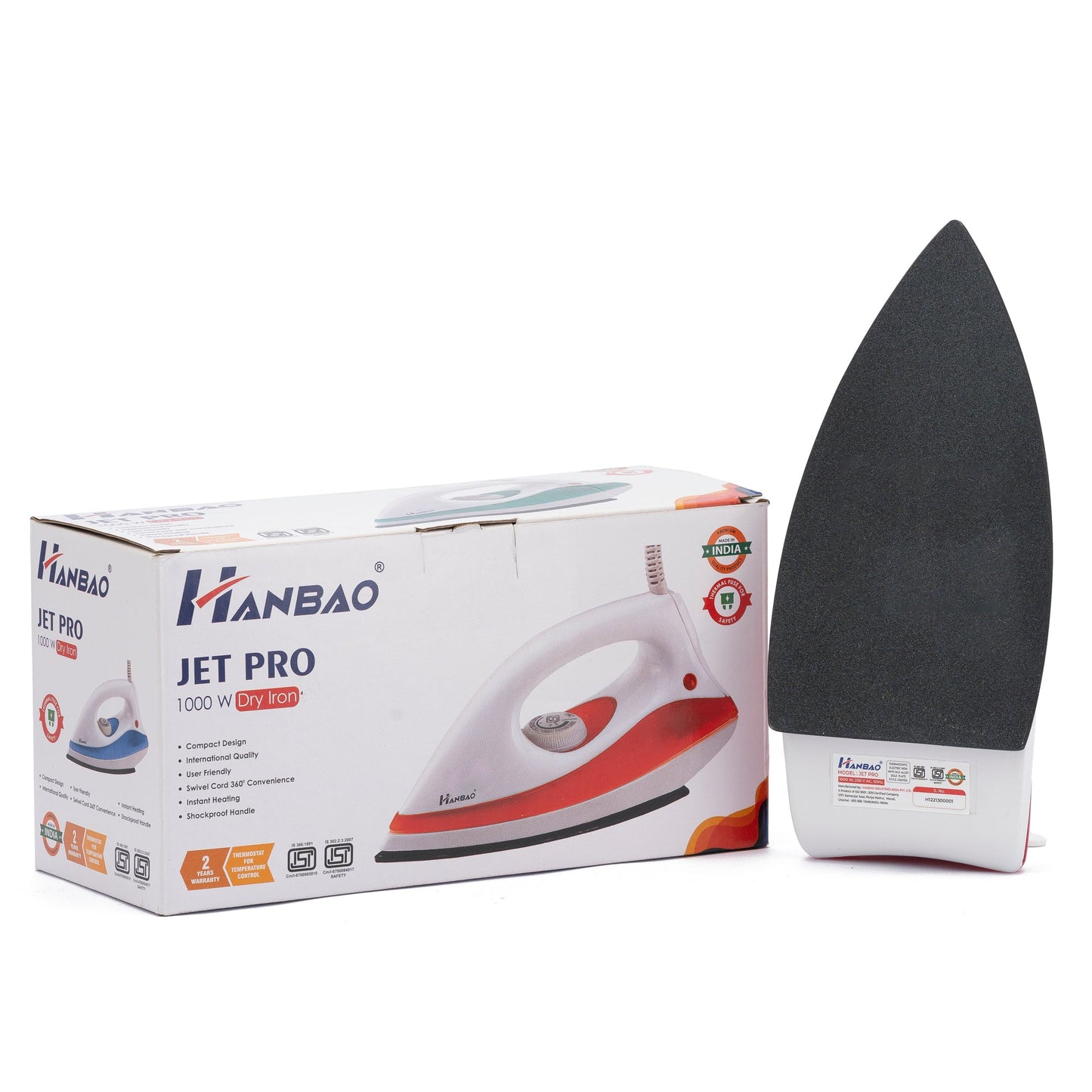 HANBAO JET PRO Electric Dry Iron- 1000W, 2 Years Warranty*