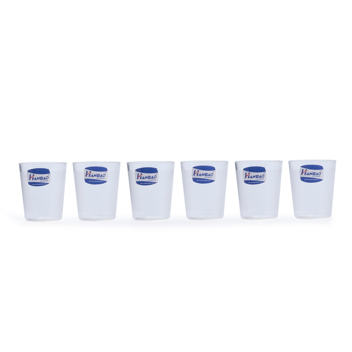 HANBAO 180ml Round Transparent Glass (6pcs)