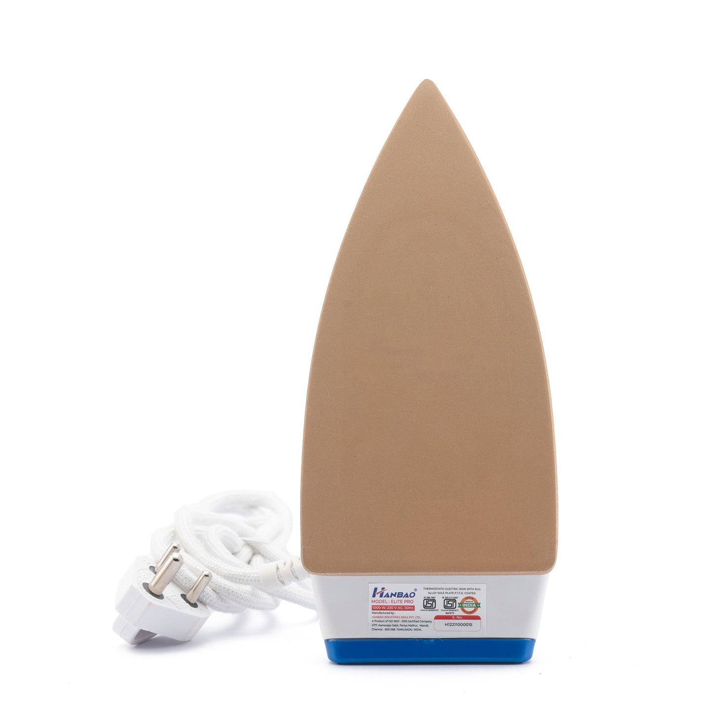 HANBAO ELITE PRO Electric Dry Iron with LED Indicator- 1000W, 2 Years Warranty*