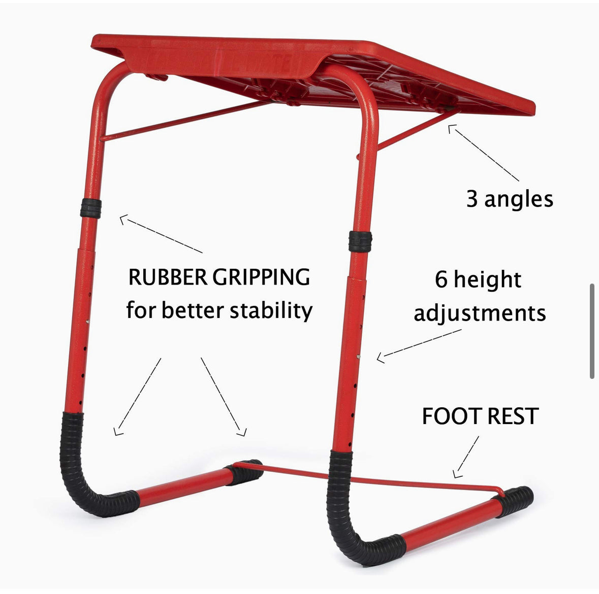 Hanbao Easy-Table Mate Multi Purpose Foldable, Adjustable Strong Table with 6 Heights, 3 Angles Adjustable for Laptop, Study, Kids, Home/Office, Dinning, 18 in 1 Table