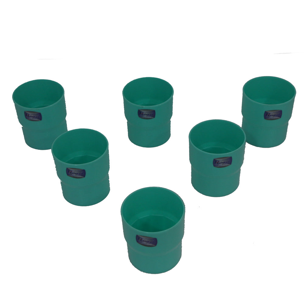 HANBAO Reusable 260ml Plastic Glass(6pcs)