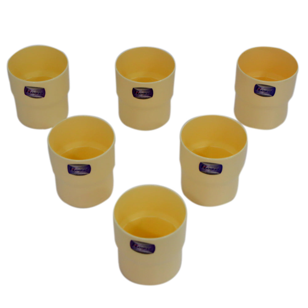 HANBAO Reusable 260ml Plastic Glass(6pcs)