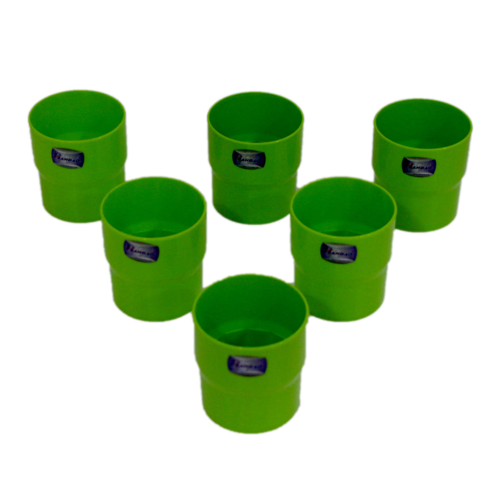 HANBAO Reusable 260ml Plastic Glass(6pcs)