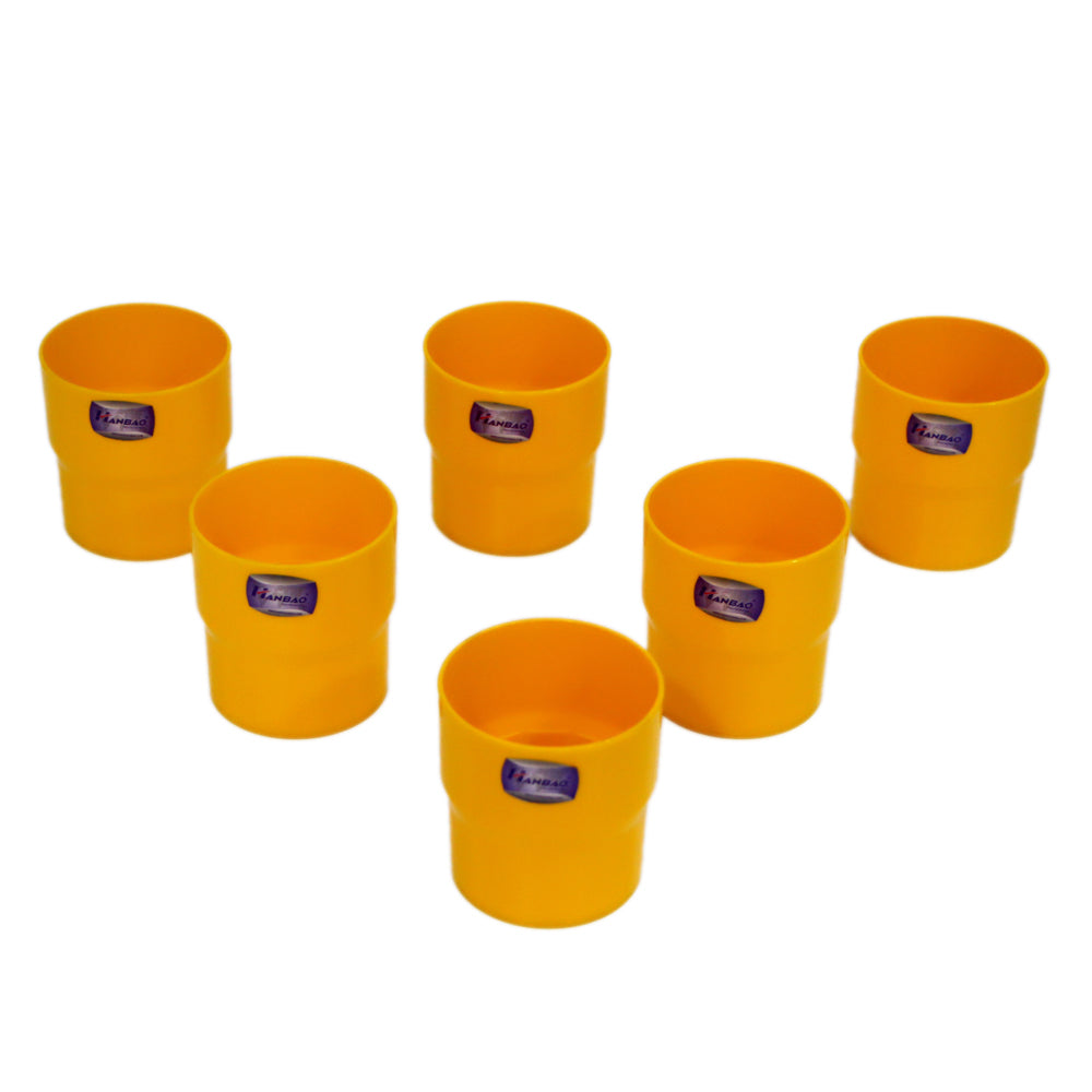 HANBAO Reusable 260ml Plastic Glass(6pcs)