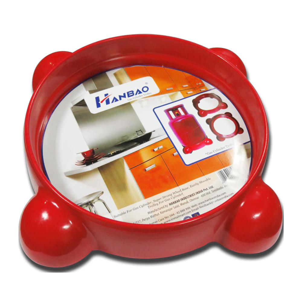 Hanbao Plastic Gas Cylinder Trolley/LPG Cylinder Trolley with Wheels, Portable and Easily Movable