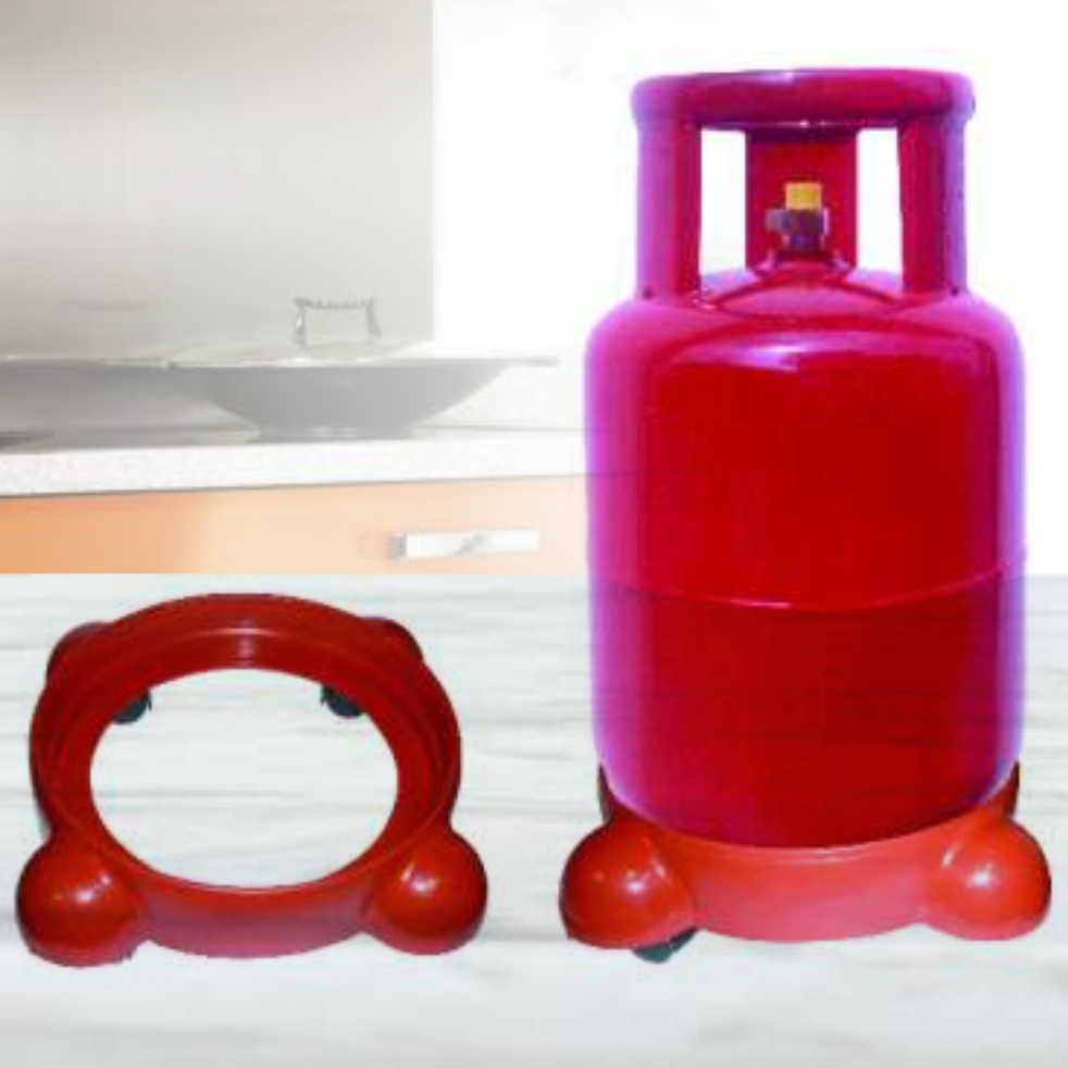Hanbao Plastic Gas Cylinder Trolley/LPG Cylinder Trolley with Wheels, Portable and Easily Movable