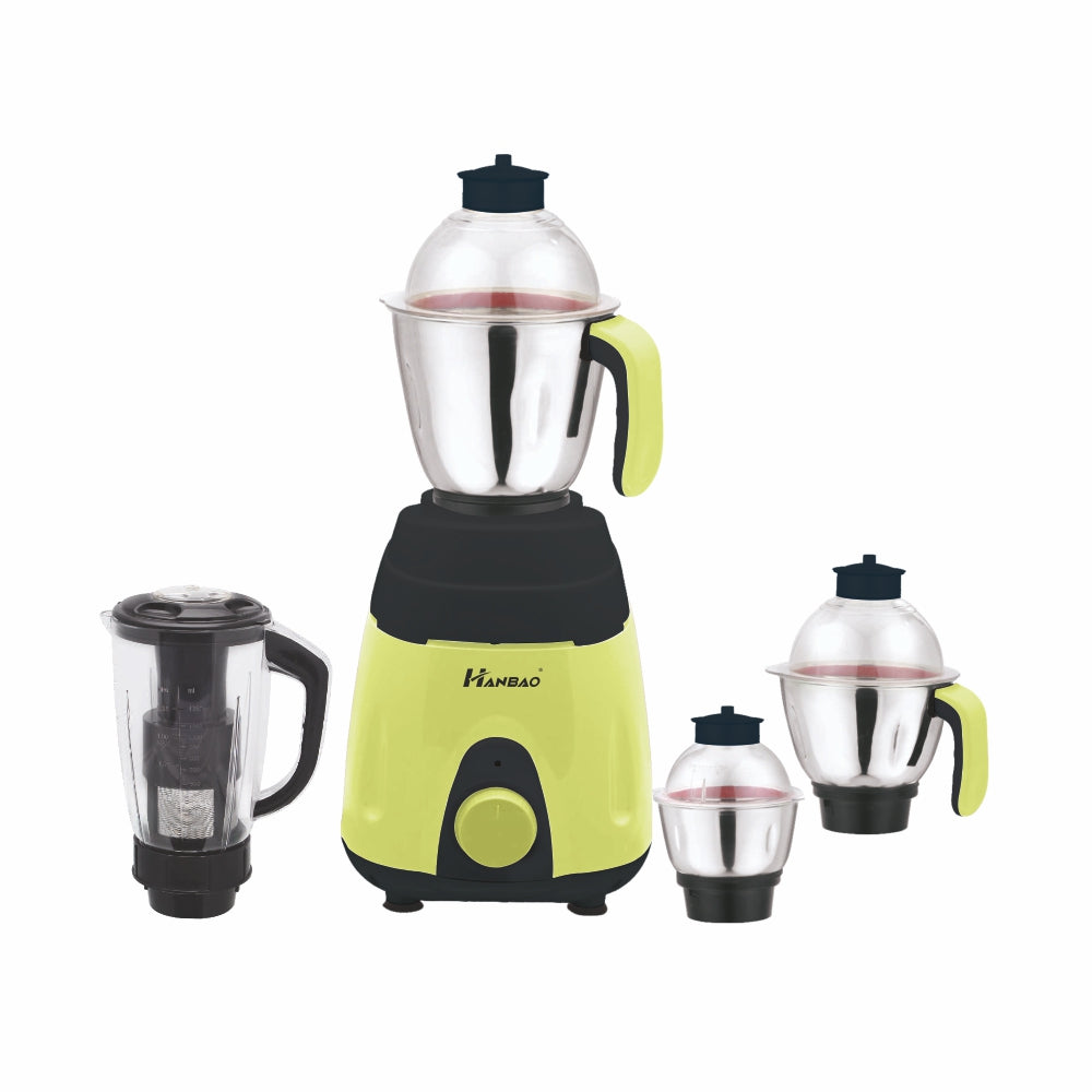 Hanbao GRAND PLUS Mixer Grinder with Juicer Jar, 750 Watts, Copper motor, 4 Jars, 60 months Warranty*