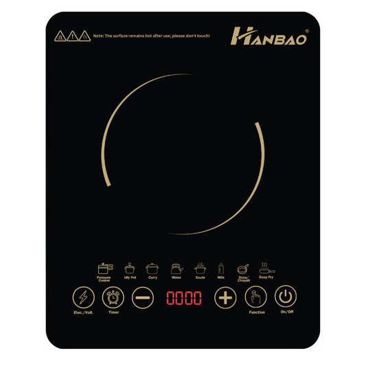 Hanbao induction stove with control panel on a white background