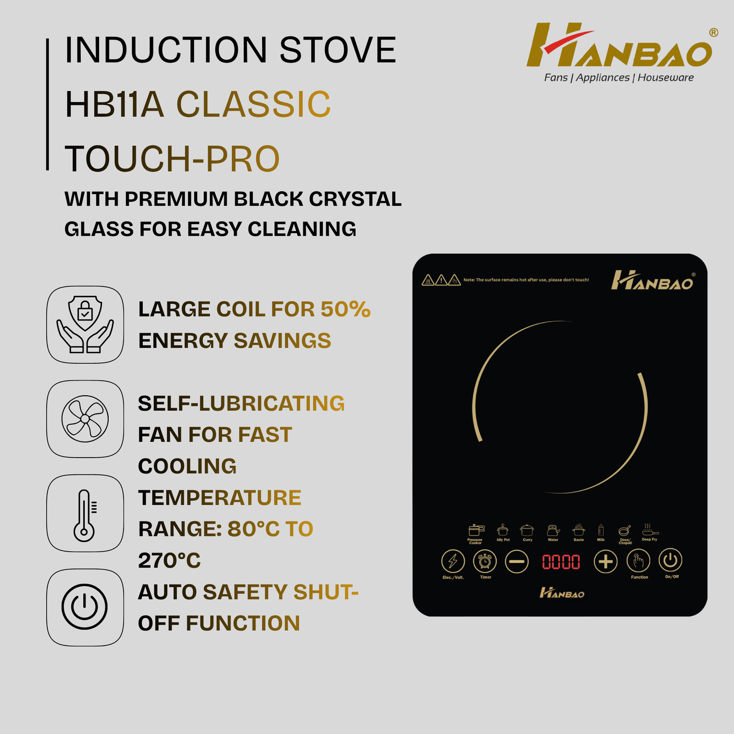 Hanbao Induction Stove Classic Touch - Pro (HB 11A)