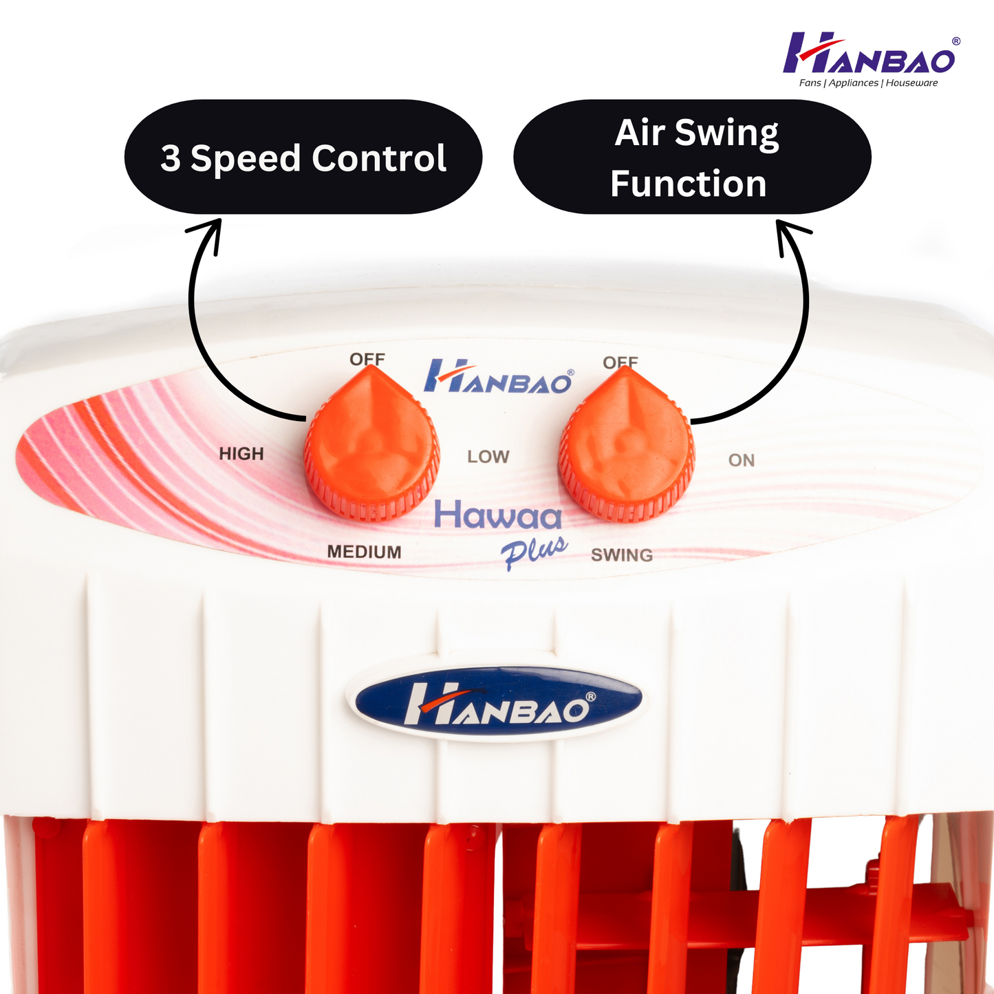 Hanbao Hawaa Plus Tower Fan - 100% copper motor, 24 months warranty