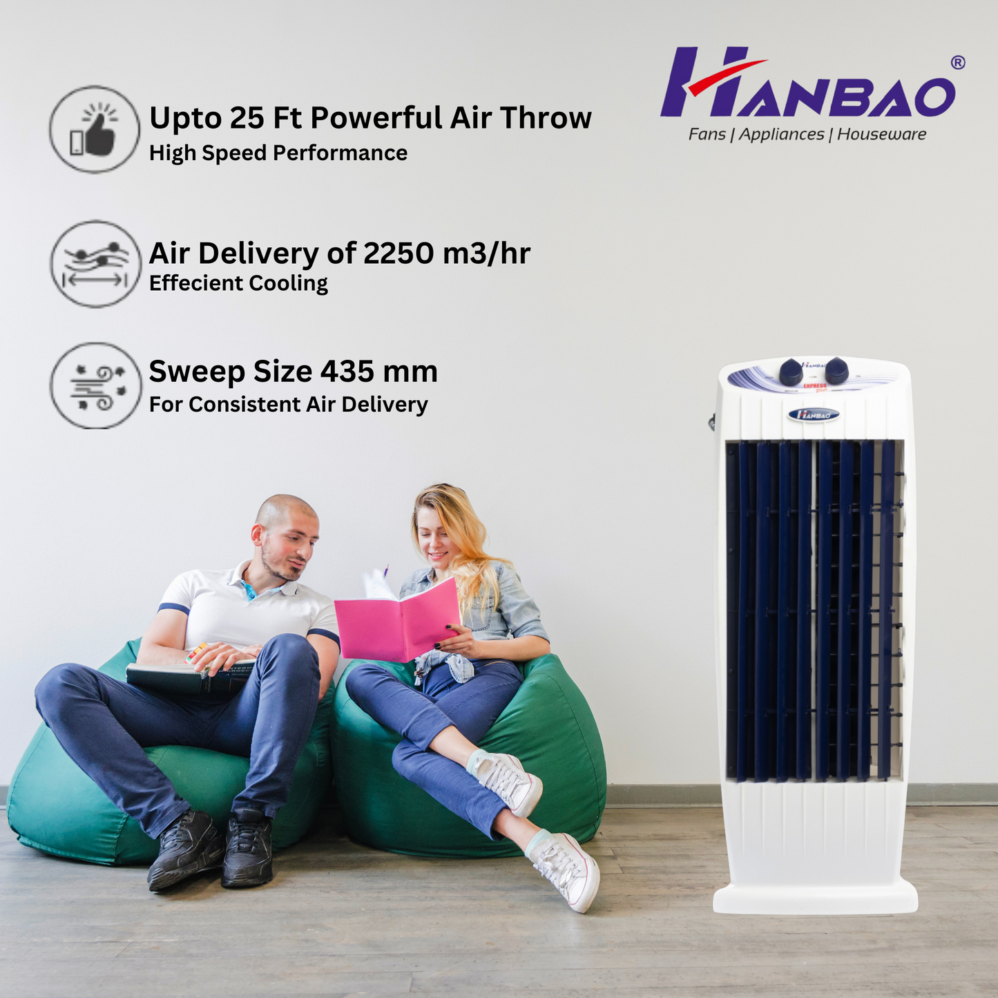 Hanbao Tower Fan- Express Plus, 18 months Warranty