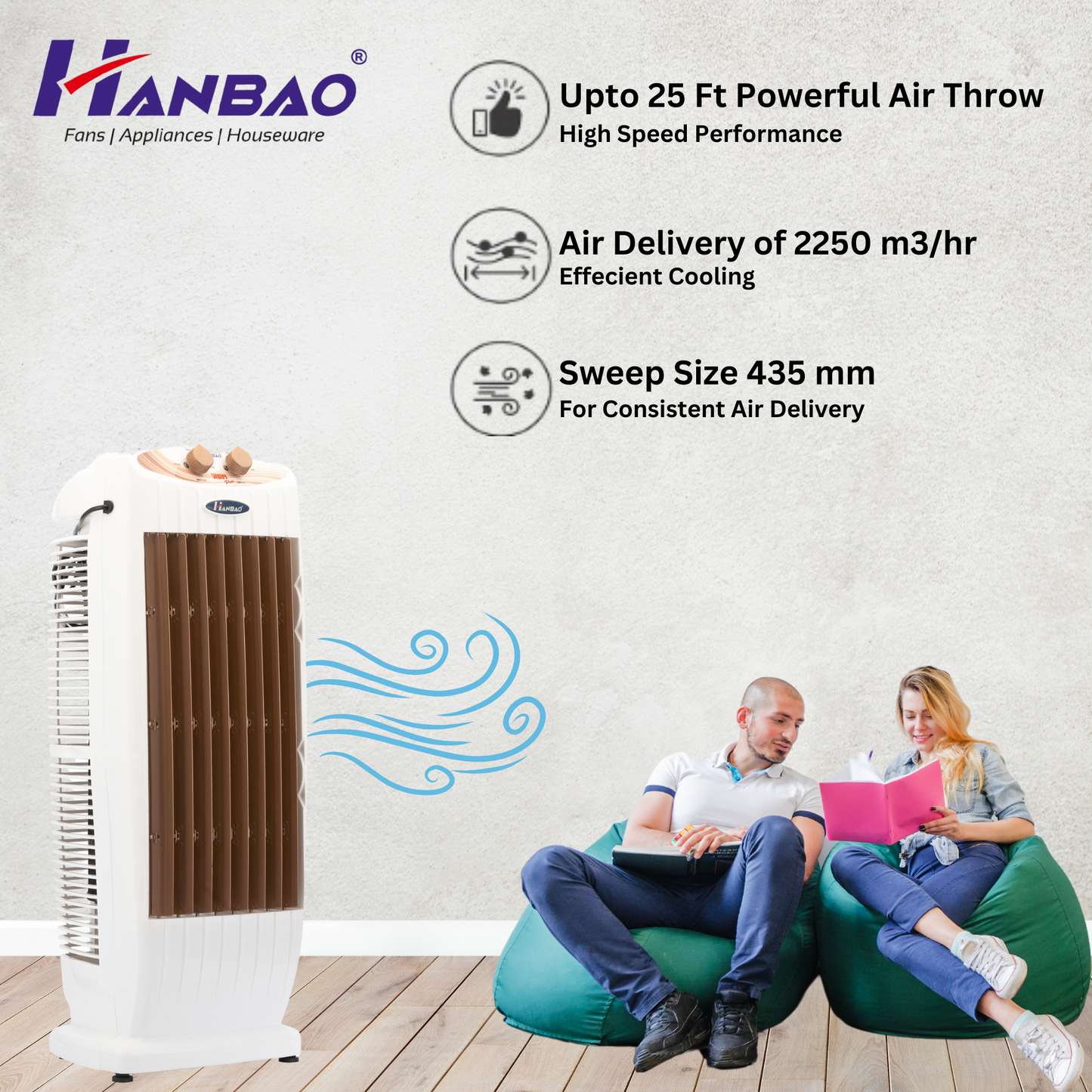 Hanbao Tower Fan- Visiri Plus, 18 months Warranty