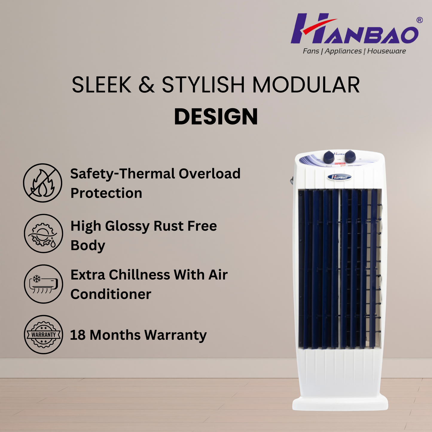 Hanbao Tower Fan- Express Plus, 18 months Warranty