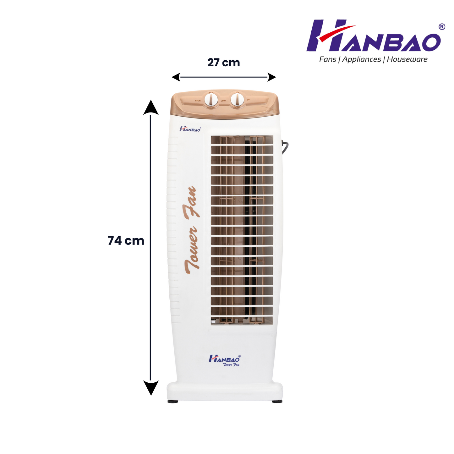 Hanbao Tower Fan- Visiri, 12 months Warranty