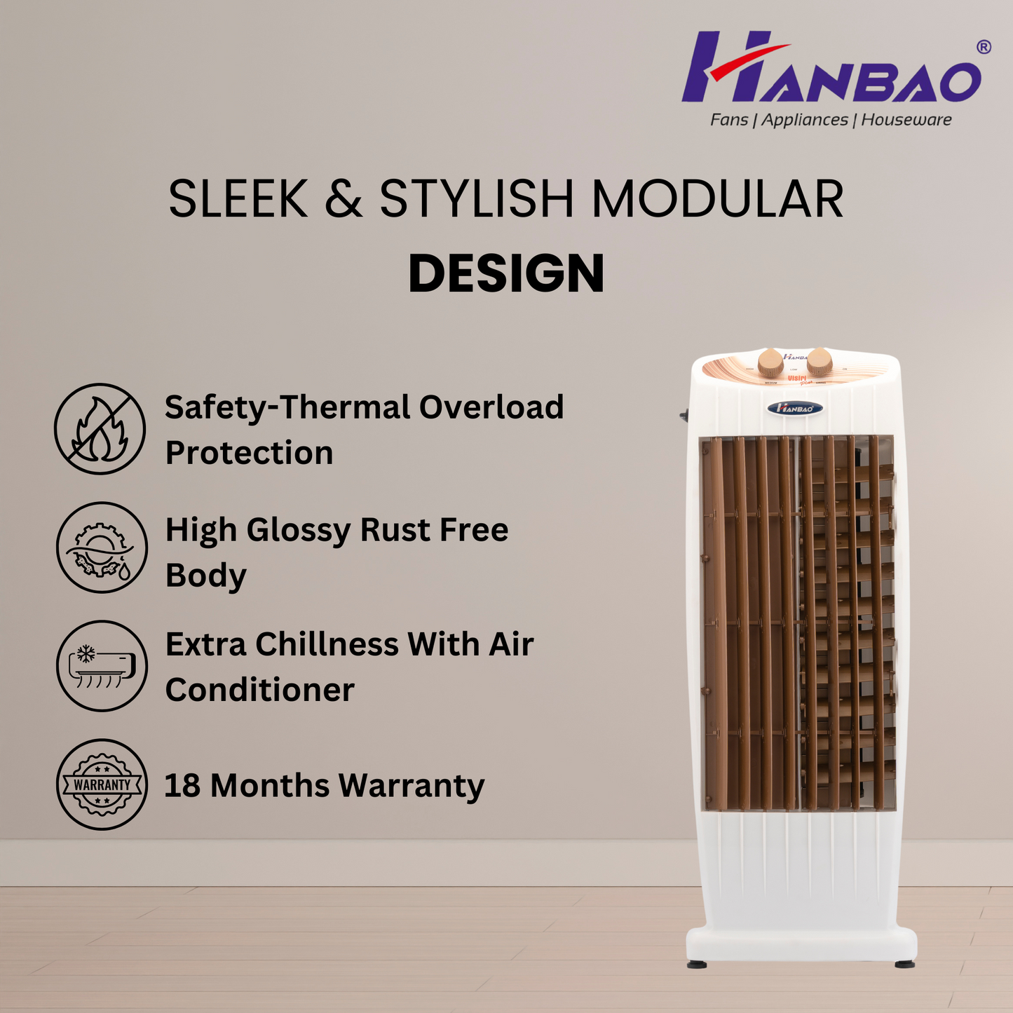 Hanbao Tower Fan- Visiri Plus, 18 months Warranty