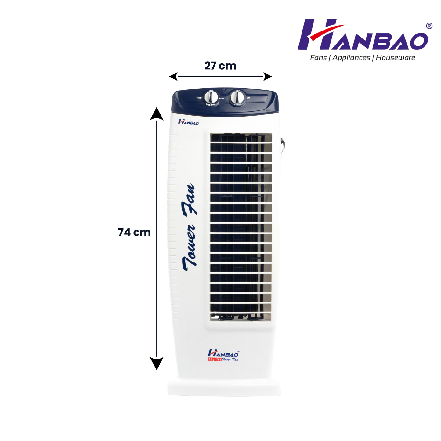 Hanbao High Speed Tower Fan- Express, 18 months Warranty