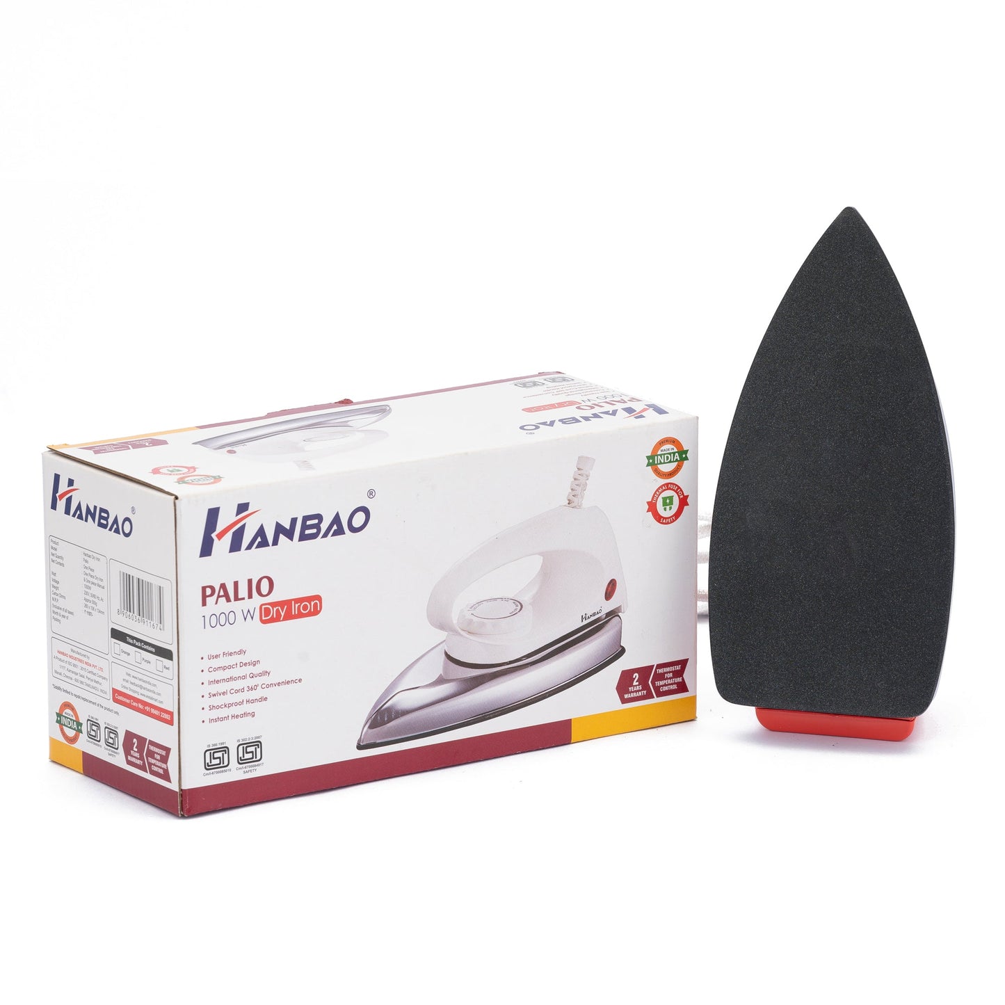 HANBAO PALIO Electric Dry Iron- 1000W , 2 Years Warranty*