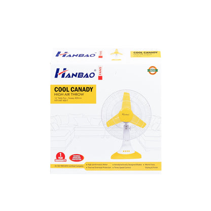 Hanbao Table Fan- Cool Canady 12 months warranty*